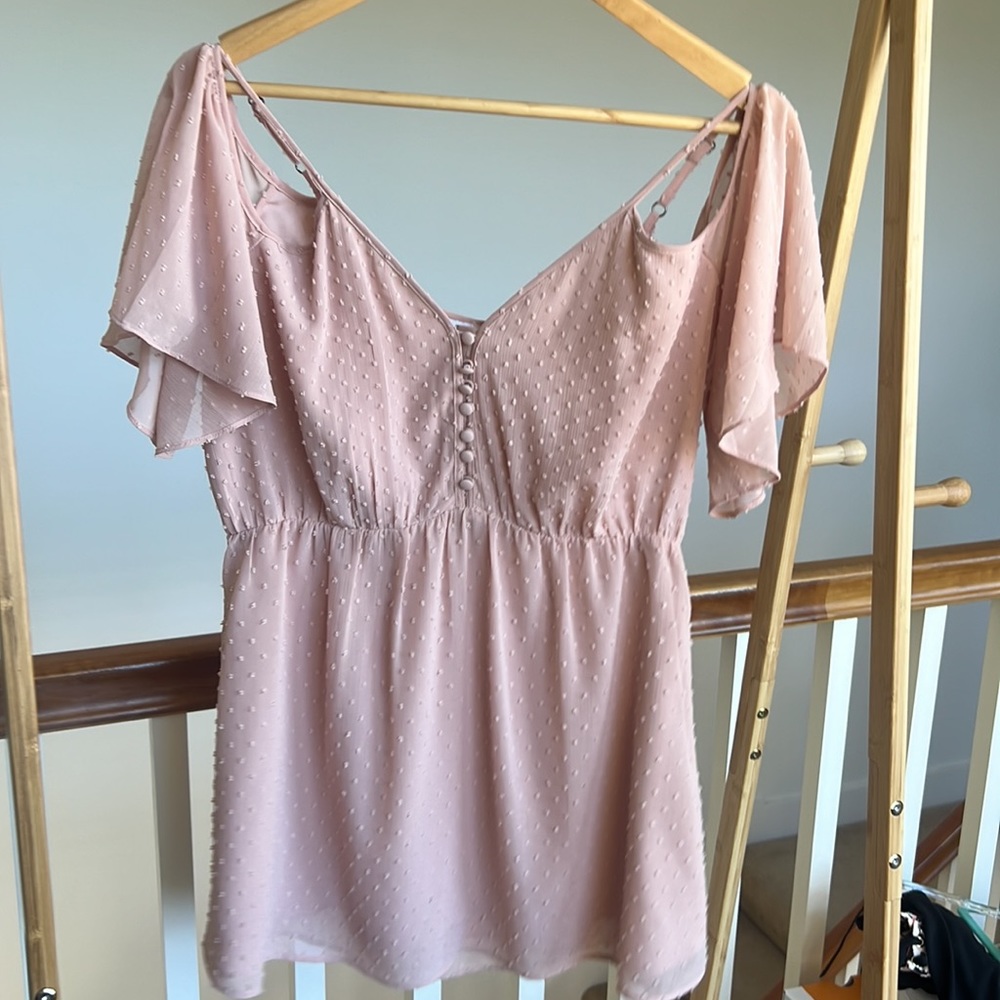 NWT - DR2 Pink Tunic Chiffon Top size medium